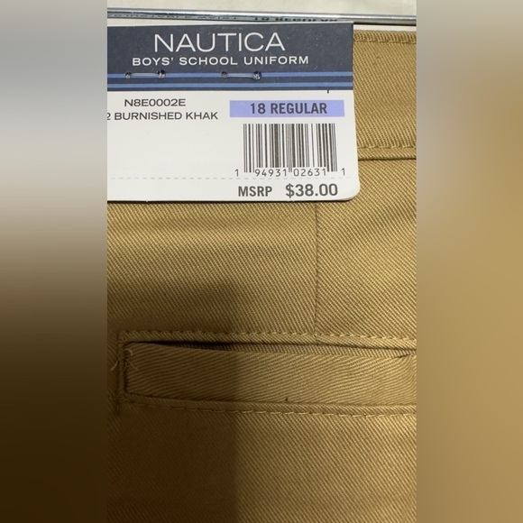 Nautica School Uniform Shorts, Burnished Khaki boys size 18 or 20 - Picture 6 of 8